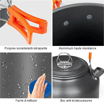 Outdoor kitchen tableware and utensils set