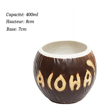 Verres Tiki en Céramique type Hawaïen