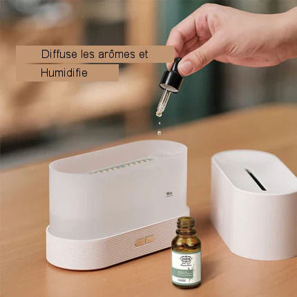 Aroma diffuser humidifier with flame effects