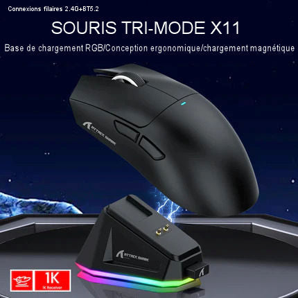 Attack Shark X11 Bluetooth Wireless Gaming Mouse with Charging Stand