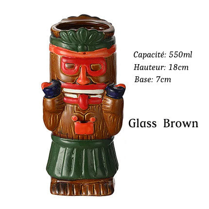 Verres Tiki en Céramique type Hawaïen