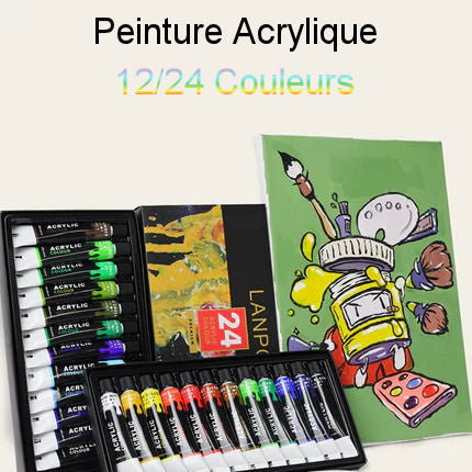 Acrylic paint sets 12/24 tubes with brushes and palette