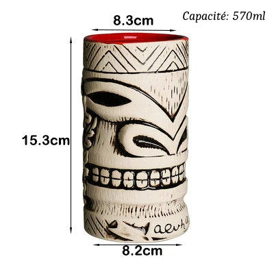 Verres Tiki en Céramique type Hawaïen