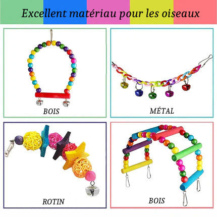 Lot de 7 Jouets pour Perroquets