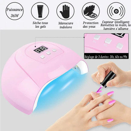 Kit Complet de Manucure avec Vernis, Ponceuse, Lampe UV,...