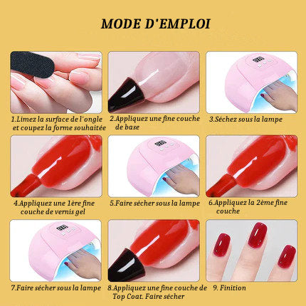 Kit Complet de Manucure avec Vernis, Ponceuse, Lampe UV,...