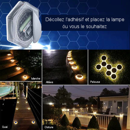 LED solar outdoor lights for gardens, walls, terraces