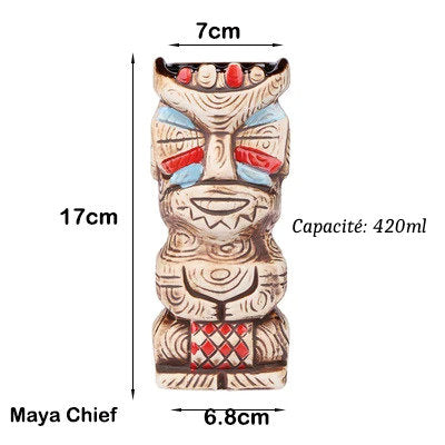 Verres Tiki en Céramique type Hawaïen