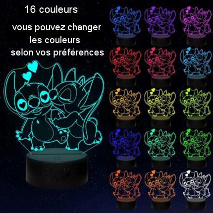 Stitch 3D Night Light with Remote Control and Smart Touch