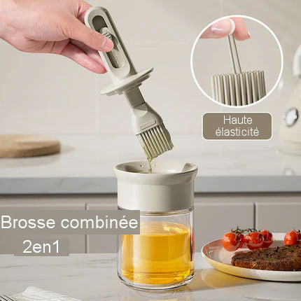 Telescopic cooking brush with integrated reserve