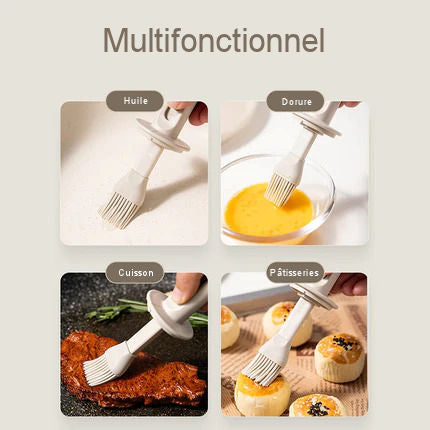 Telescopic cooking brush with integrated reserve