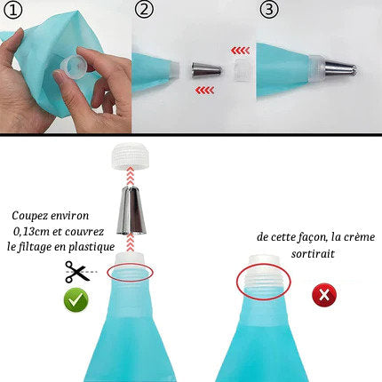 Kit de Décoration de Gâteaux: poches à douille et embouts (15 pièces)