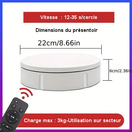 Présentoir Rotatif Électrique à 3 vitesses pour décorations