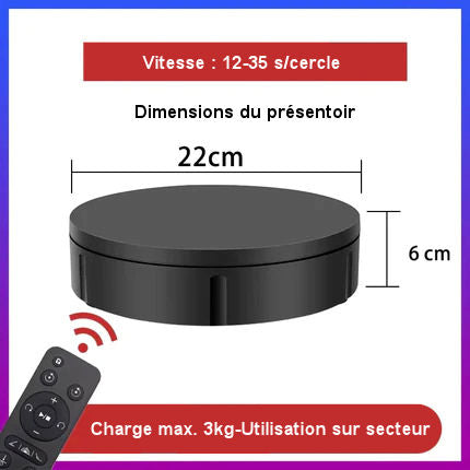 Présentoir Rotatif Électrique à 3 vitesses pour décorations