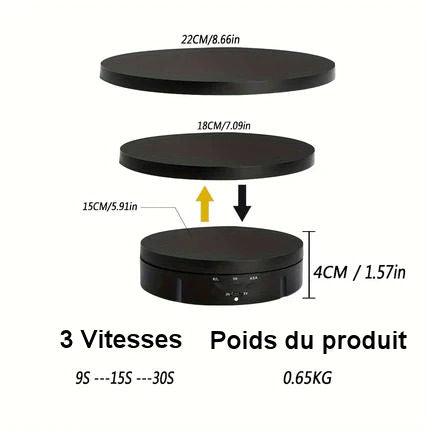 Présentoir Rotatif Électrique à 3 vitesses pour décorations