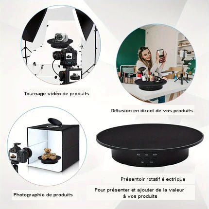 Présentoir Rotatif Électrique à 3 vitesses pour décorations
