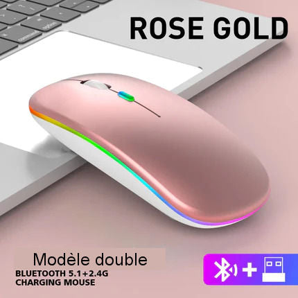 Dual Mode Bluetooth Silent Wireless Mouse, Rechargeable