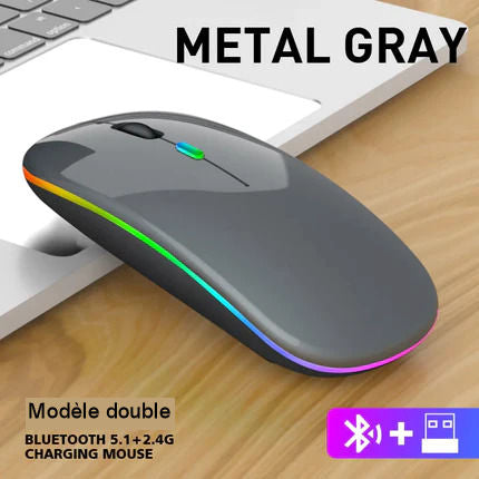 Dual Mode Bluetooth Silent Wireless Mouse, Rechargeable
