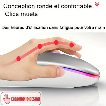 Dual Mode Bluetooth Silent Wireless Mouse, Rechargeable