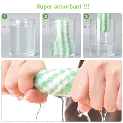 Super absorbent double-sided cleaning cloths