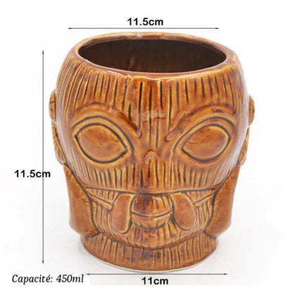 Verres Tiki en Céramique type Hawaïen
