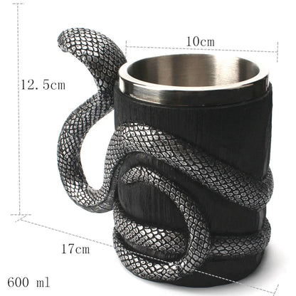 Chope à Bière imitation Bois Style Viking