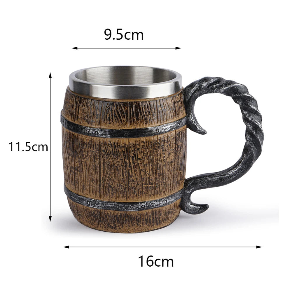 Chope à Bière imitation Bois Style Viking