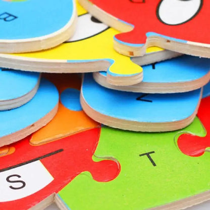 Wooden animal puzzle alphabet letters 