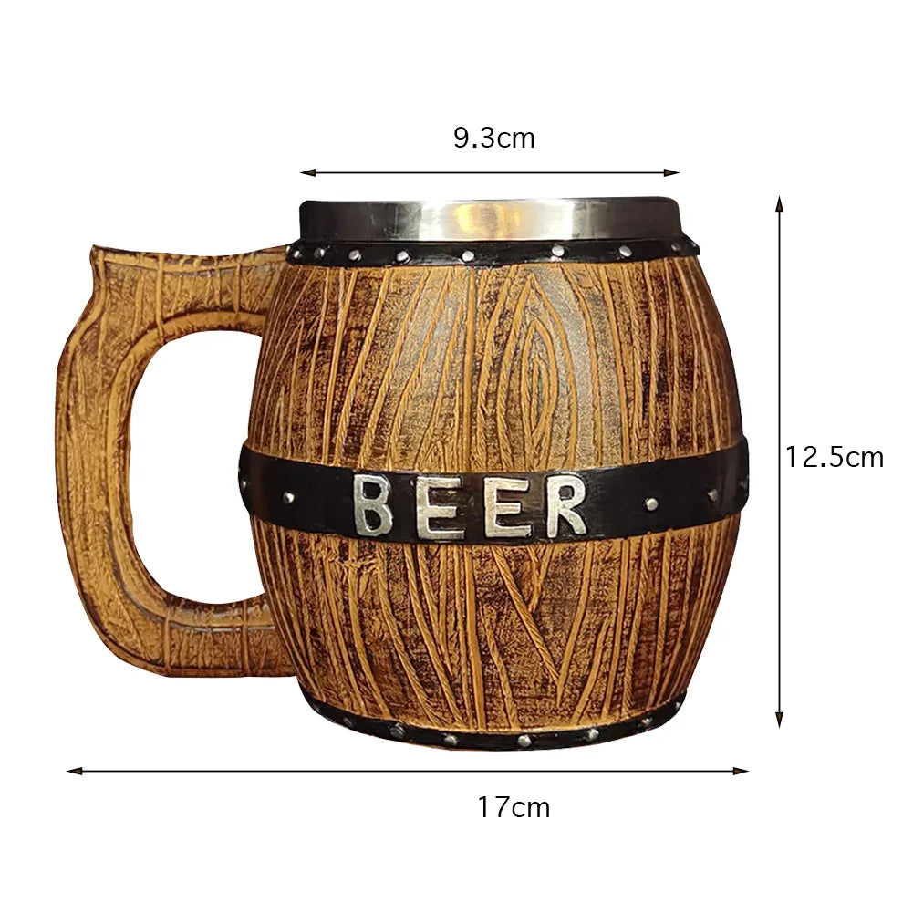 Chope à Bière imitation Bois Style Viking