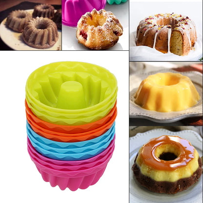 Set of 12 small silicone cupcake molds 