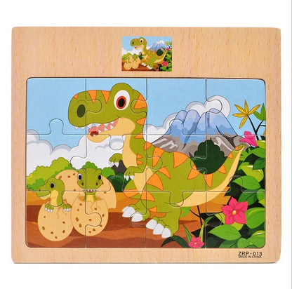 12-piece wooden puzzle for children 