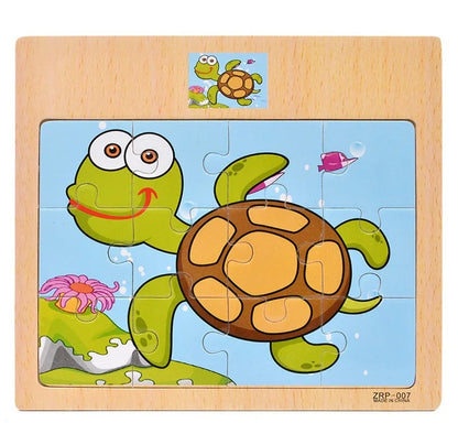 12-piece wooden puzzle for children 