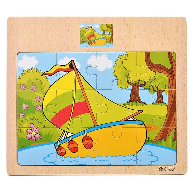 12-piece wooden puzzle for children 