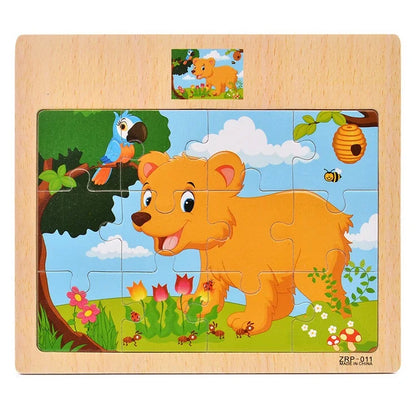 12-piece wooden puzzle for children 