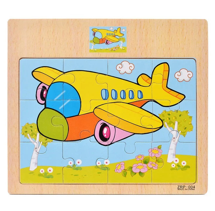 12-piece wooden puzzle for children 