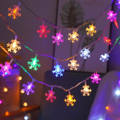 Snowflake Christmas light garland 