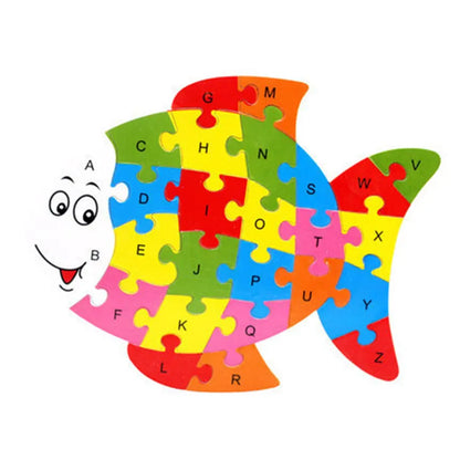 Wooden animal puzzle alphabet letters 
