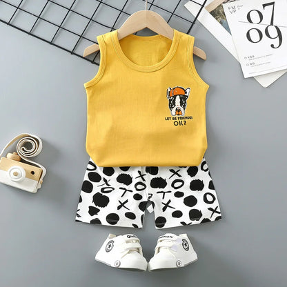 Baby casual summer shorts/tank top sets 
