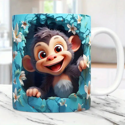 3D effect animal mug 
