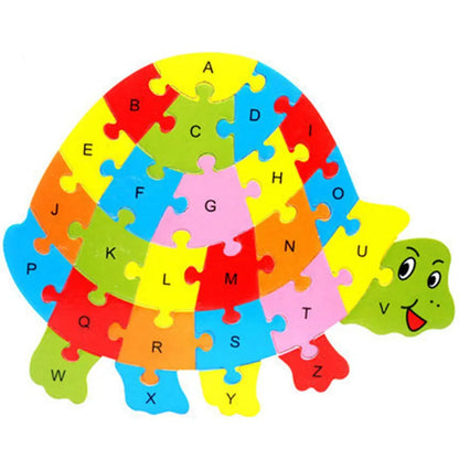 Wooden animal puzzle alphabet letters 