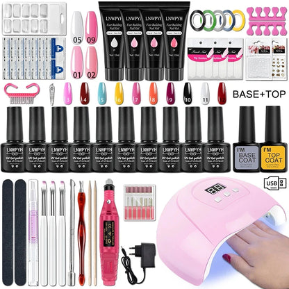 Kit Complet de Manucure avec Vernis, Ponceuse, Lampe UV,...