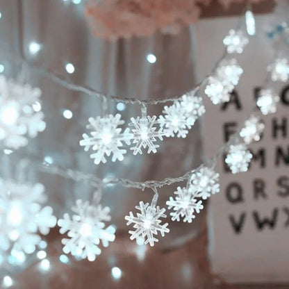 Snowflake Christmas light garland 
