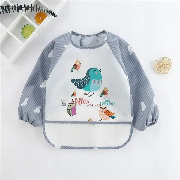 Waterproof long-sleeved bib/apron for babies 