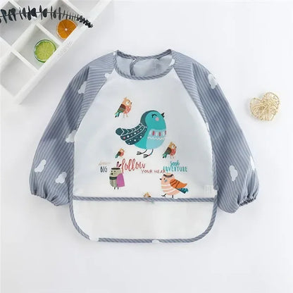 Waterproof long-sleeved bib/apron for babies 