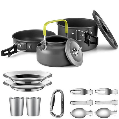 Outdoor kitchen tableware and utensils set