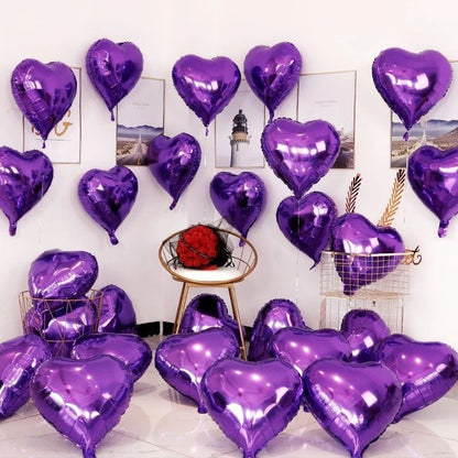 25cm Inflatable Romantic Heart Balloons for Parties and Events 