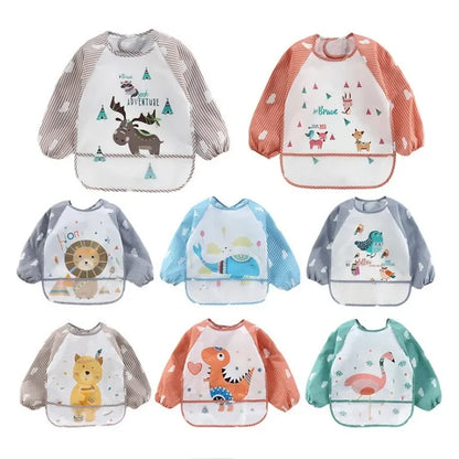 Waterproof long-sleeved bib/apron for babies 