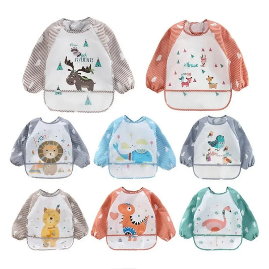 Waterproof long-sleeved bib/apron for babies 