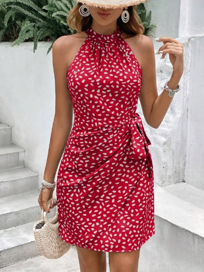 Little polka dot halter dress
