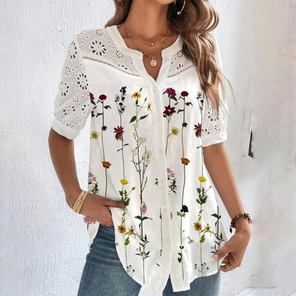 Elegant short sleeve shirt for women